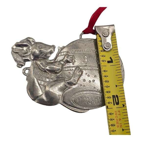Kirk Stieff Pewter Christmas Ornament Mouse Ball USA Anti-Tarnish Holiday Gift - Picture 9 of 9